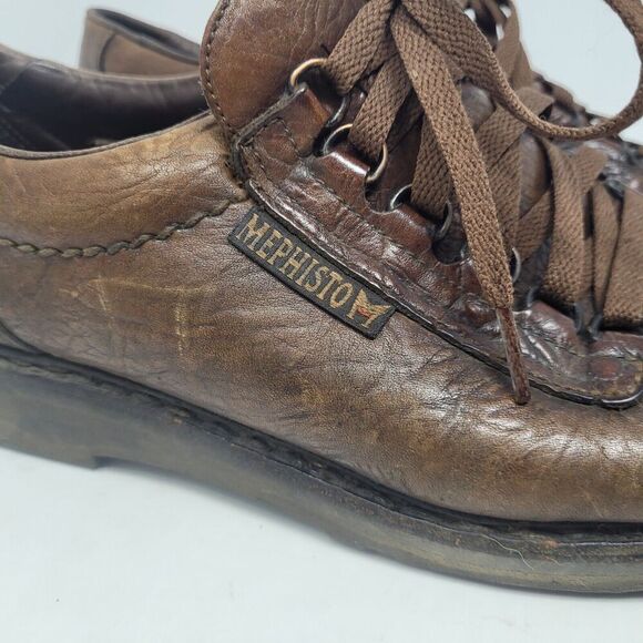 Mephisto Shoes Mens 13 Brown Leather Oxford Textured - Picture 6 of 10